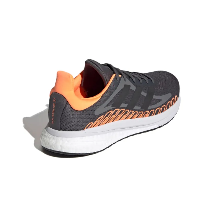 Adidas Solar Glide Breathable Low-Top Casual Running Shoes Men's Gray Orange-3