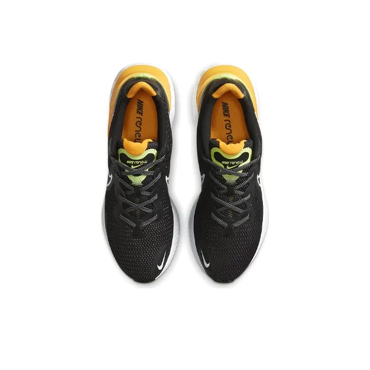 Nike Renew Run Cushioning Anti-Slip Wear-Resistant Breathability Low-Top Running Shoes Men's Black Yellow-3