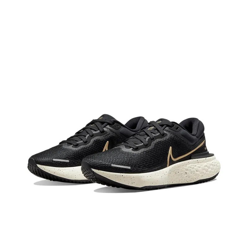 Nike ZoomX Invincible Run Flyknit Black Metallic Gold Women's-2