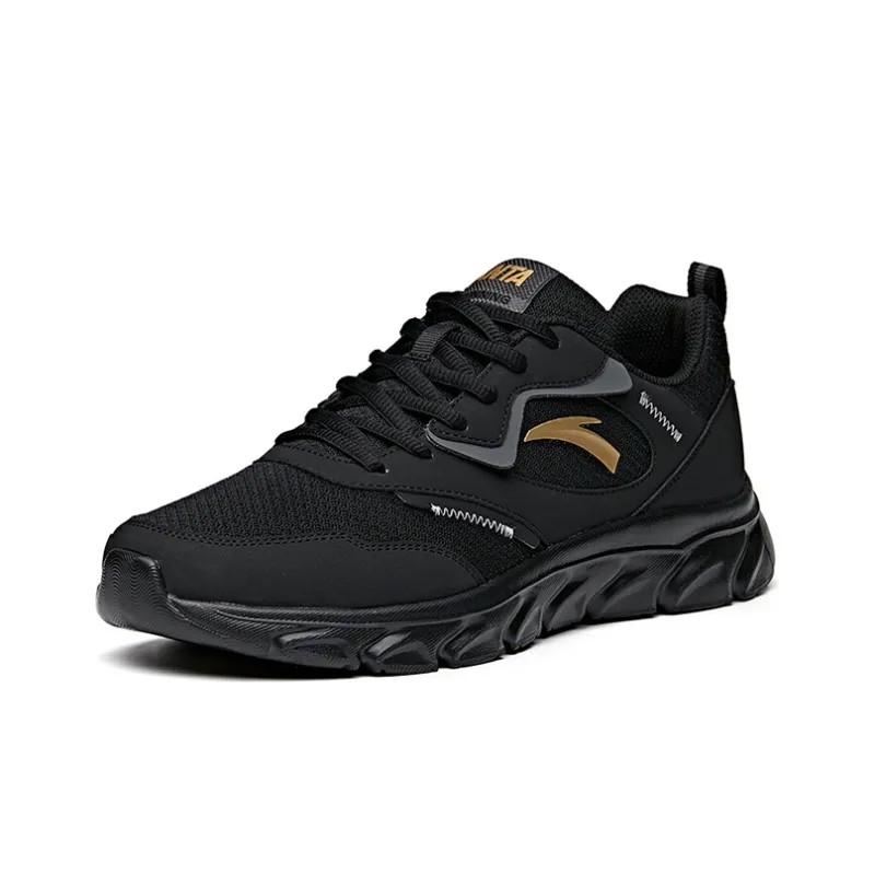 Anta Running Collection Cushioning Slip Resistant Abrasion Resistant Breathable Low Top Running Shoes Men's Black-1