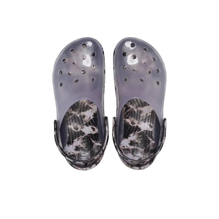 Crocs Classic Bleach Clogs 'Translucent Black White'-4