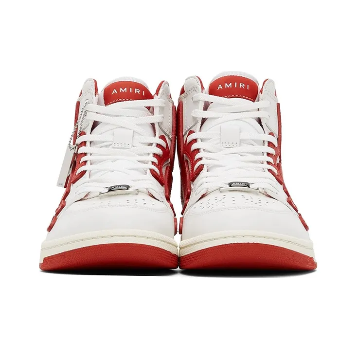 AMIRI Skel Panelled High Top White Red-3