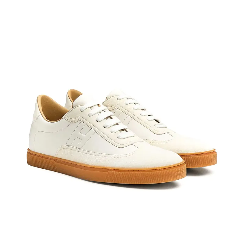 HERMES Quicker Low Top Stylish Skateboarding Shoes Men's White-2