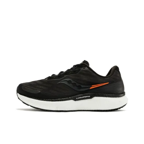 Saucony Triumph 19 Running Shoes Men Low-Top Black/White/Orange