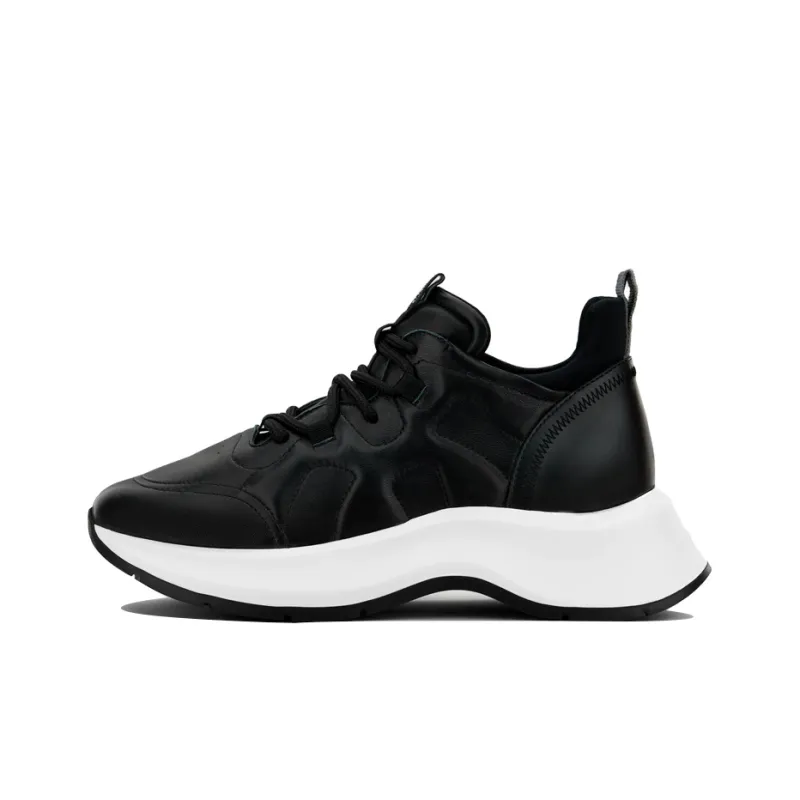 HOGAN H585 Cushioning, Wear Resistant Low Top Casual Shoes Women's Black-0