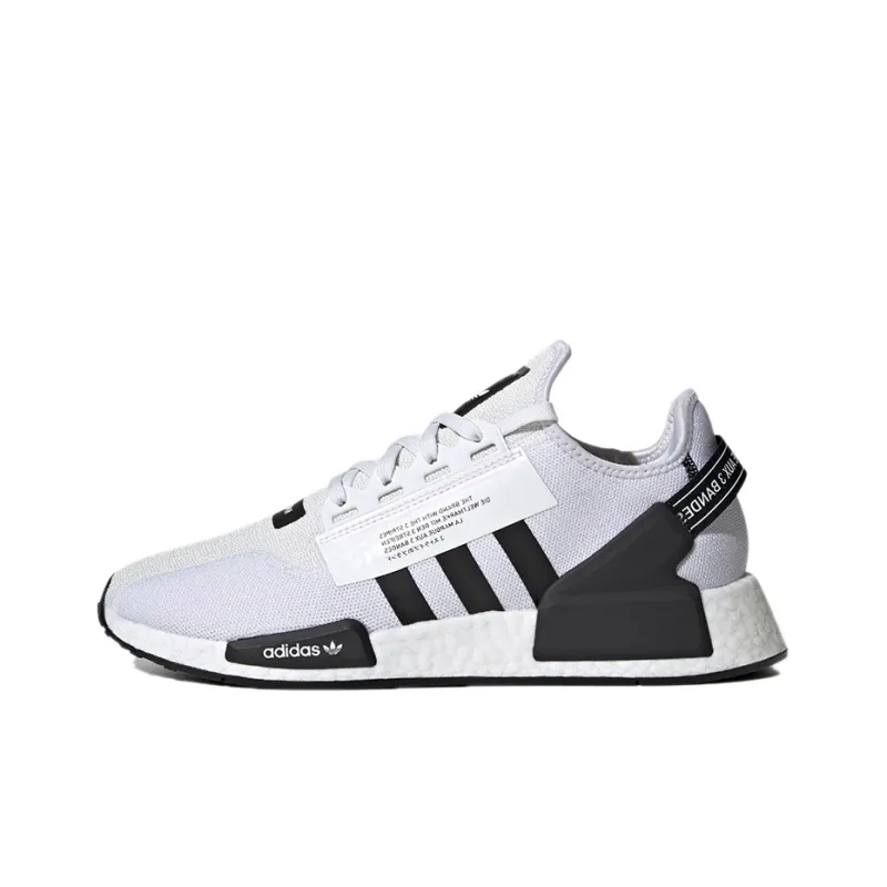 Adidas Nmd R1 V2 White Black Stripes-0