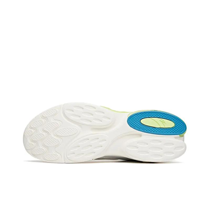 Anta Cushioned Slip-Resistant Abrasion-Resistant Breathable Low-Top Running Shoes Men's White Gray Green-4