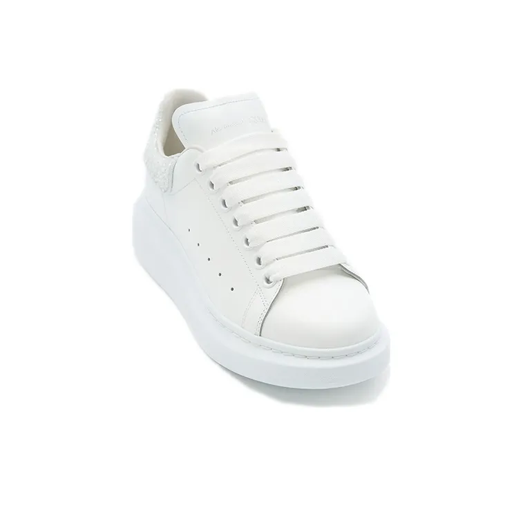 Alexander McQueen Oversized Sneaker 'White Silver Glitter' Women's-2