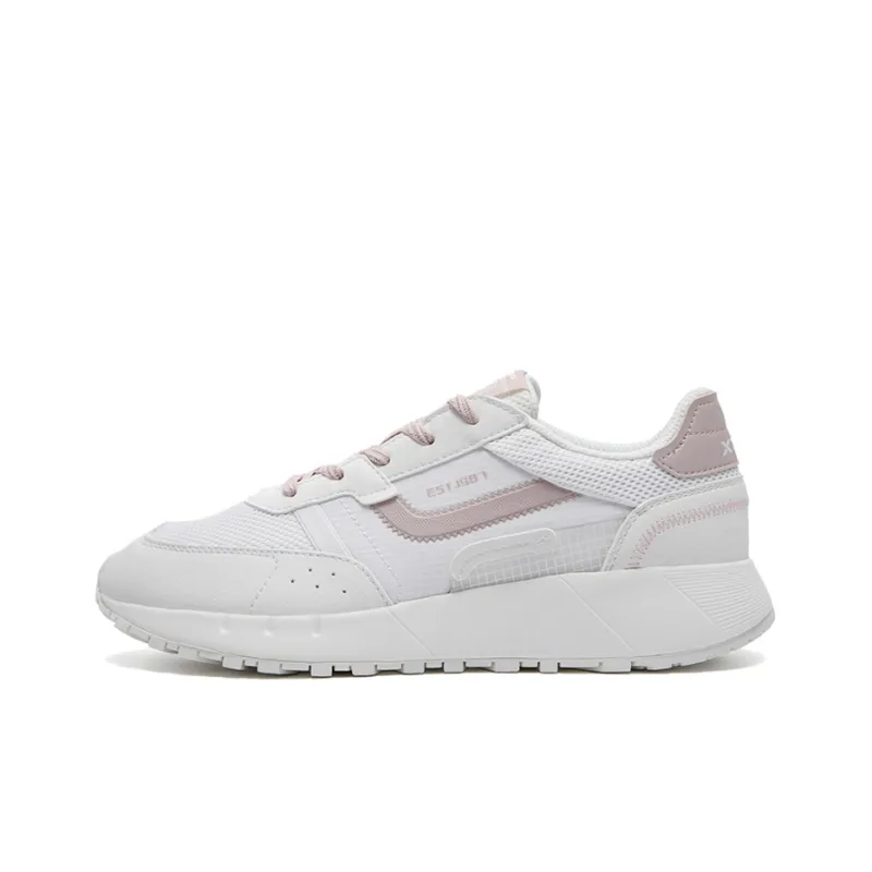 XTEP Casual Shoes Women's Low Top Sail White/Light Porcelain Pink-0