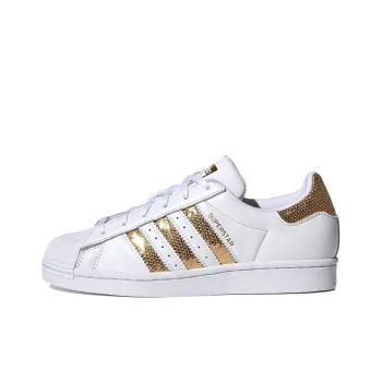 Adidas Originals Superstar White Gold Sequins Women's