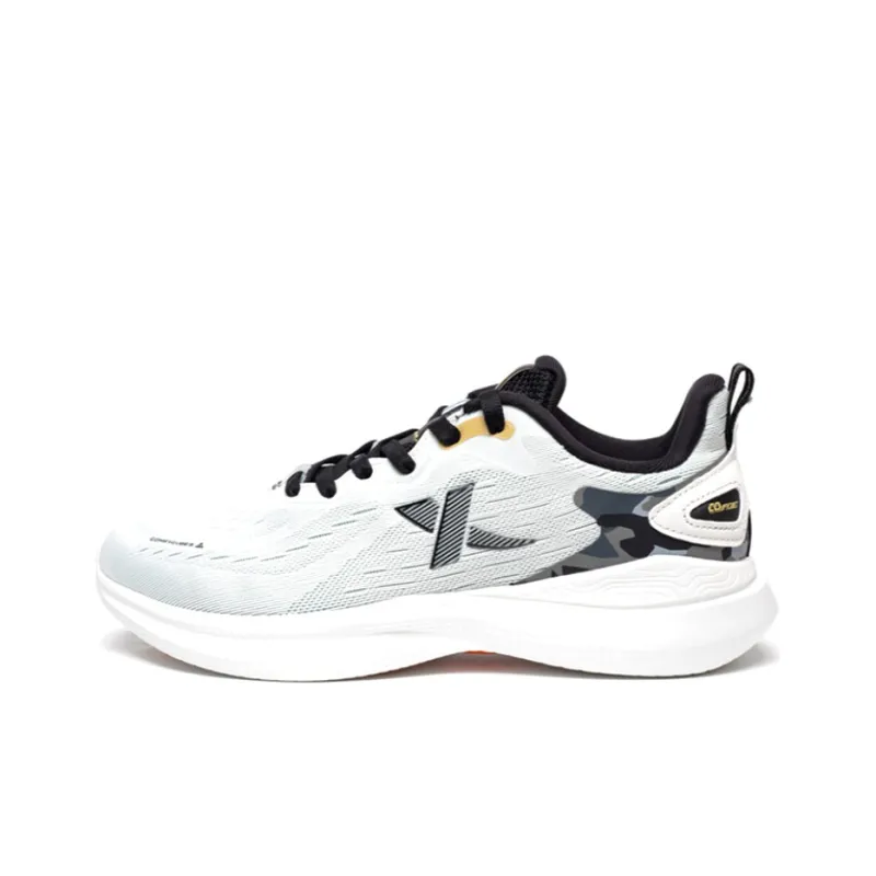 XTEP Soft Cube Cushioned Slip Resistant Breathable Low Top Running Shoes Men's White Black-0