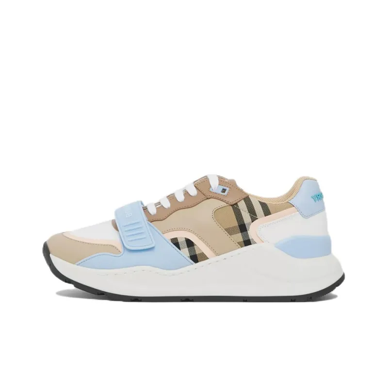Burberry Cushioning, Slip Resistant, And Abrasion Resistant Low Top Sports Casual Shoes Women's Blue Brown-0