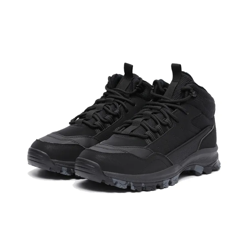XTEP Anti Slip And Wear Resistant Warm Mid Top Trekking Shoes Men's Black-2