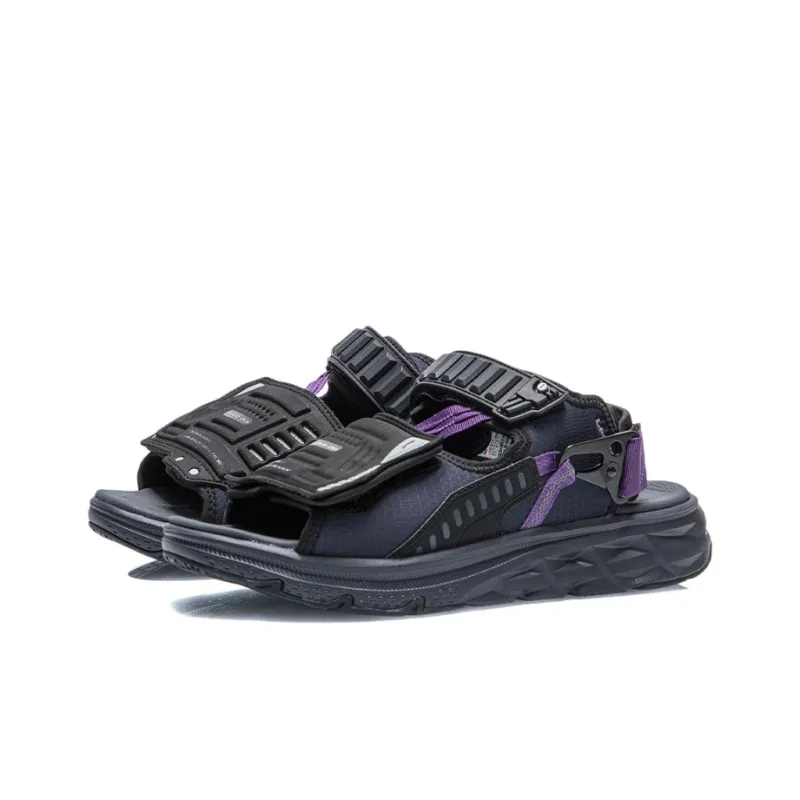 LiNing Beach Sandals Men's Black Gray-2