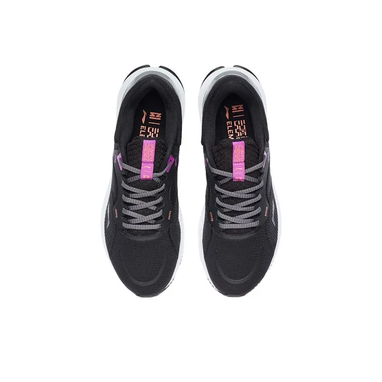 LiNing YueYing Element Cushioning Anti Slip And Wear Resistant Low Top Running Shoes Black Purple-3