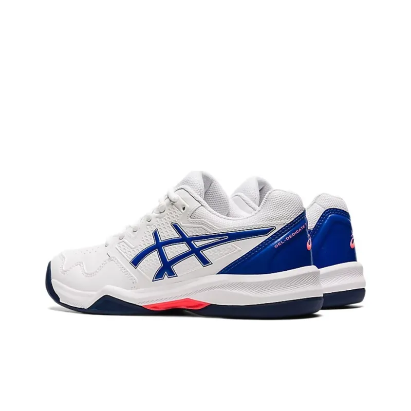 Asics Gel Dedicate 7 Slip Resistant, Abrasion Resistant, Breathable Low Top Running Shoes Women's White Blue-2
