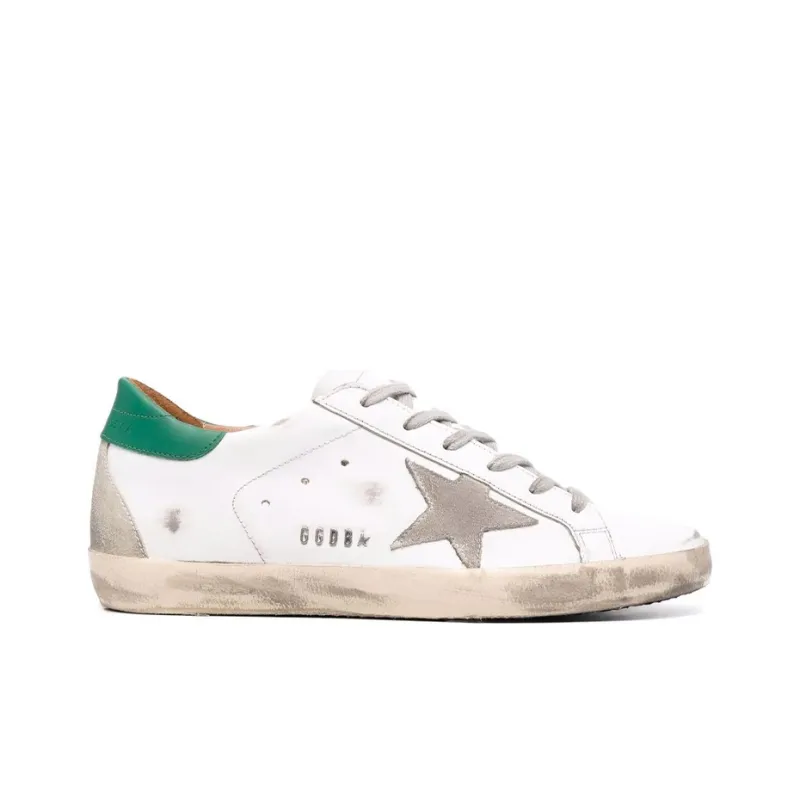 Golden Goose Super-Star White Green Grey Suede Patch-1