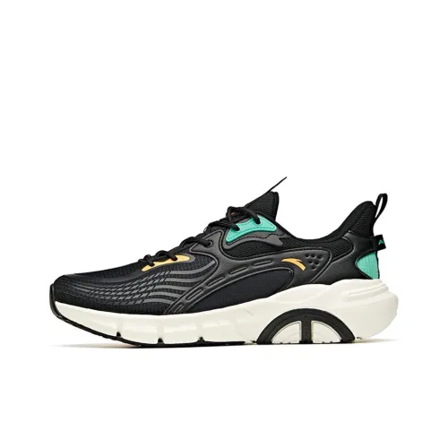 ANTA Running Shoes Men Low-Top Black/Parrot Green/Yellow/Orange