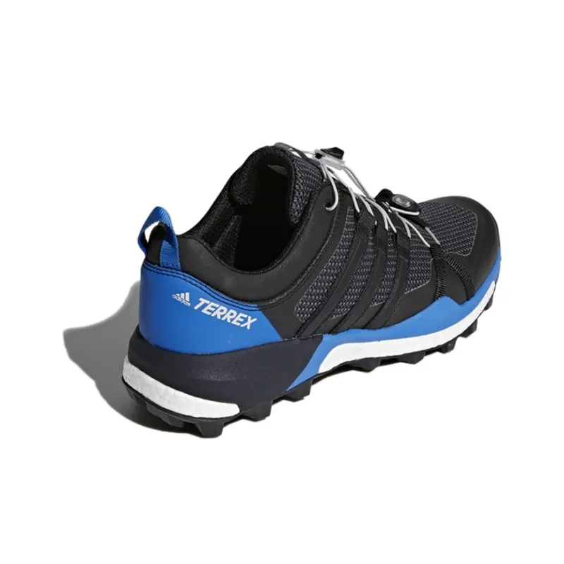 Adidas Terrex Skychaser Abrasion Resistant Low Top Hiking Shoes Men's Black Blue-3