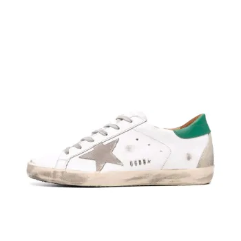 Golden Goose Super Star White Green Grey Suede Patch