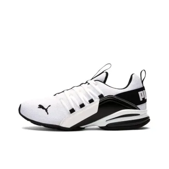 PUMA Axelion Anti-Slip And Wear-Resistant Lightweight Low-Top Running Shoes Men's White Black
