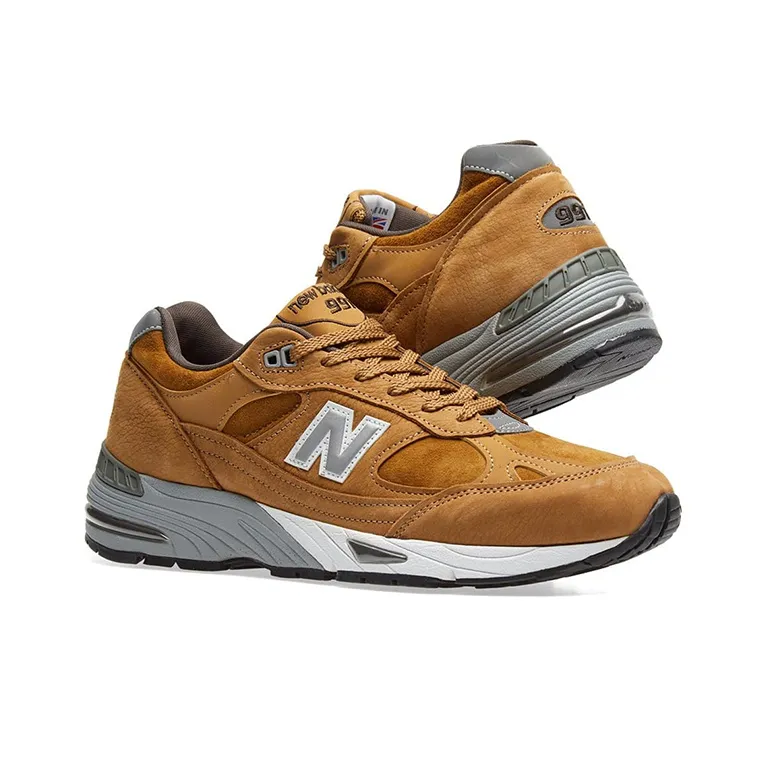 New Balance 991 Series Brown 'White Gray'-2