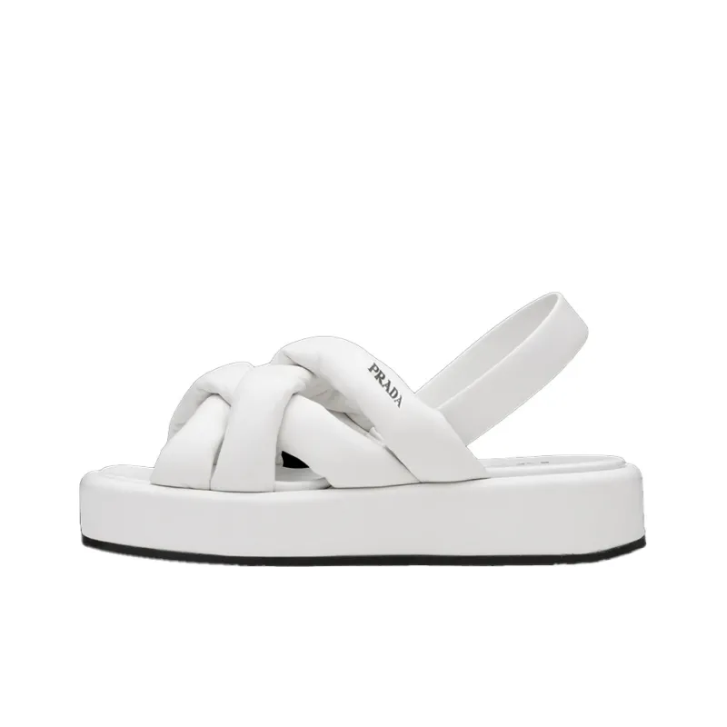 PRADA Nappa Casual Sandal Women's White-0