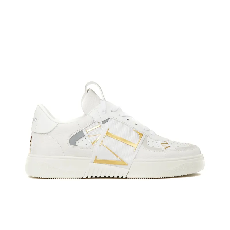 Valentino VL7N Low Top Stylish Skateboarding Shoes Women's White Gold-1