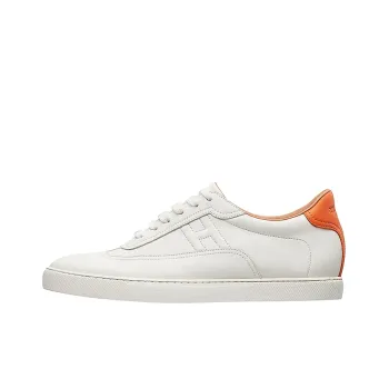HERMES Quicker Low Top Stylish Skateboarding Shoes Men's White Orange