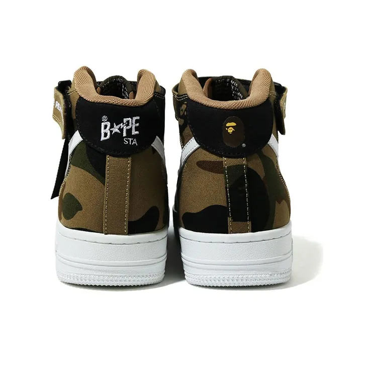 Jessie Reyez x A BATHING APE STA MID Stylish Skateboarding Shoes Women's Camouflage-4