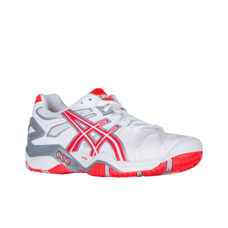 Asics Gel-Resolution 5 Anti-Slip Wear-Resistant Low-Top Running Shoes Women's White Silver Pink-2
