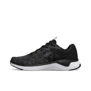 Skechers Solar Fuse Cushioning Anti-Slip Wear-Resistant Breathability Low-Top Casual Running Shoes Men's Black White
