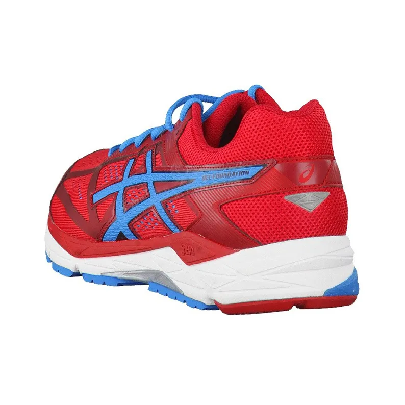 Asics Gel-Foundation 12 Breathable Wear-Resistant Slip-Resistant Low-Top Running Shoes Men's Red Blue 2E-Width-3