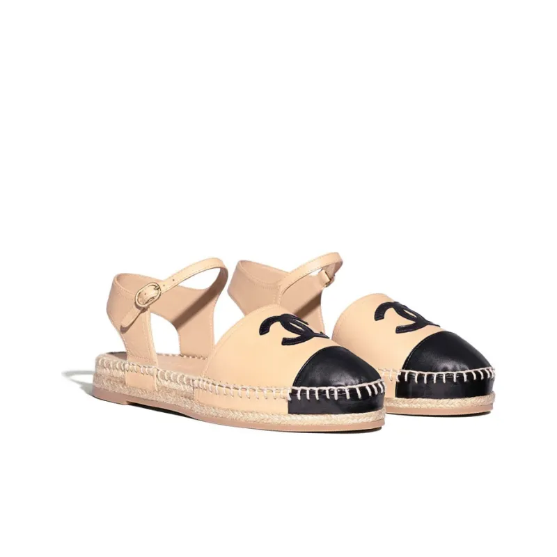 CHANEL Casual Single Shoes Women's Beige-3