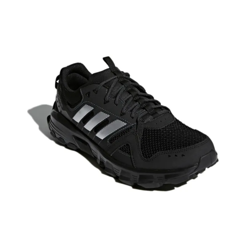 Adidas Neo Rockadia Trail Slip-Resistant Low-Top Running Shoes Men's Black White-2