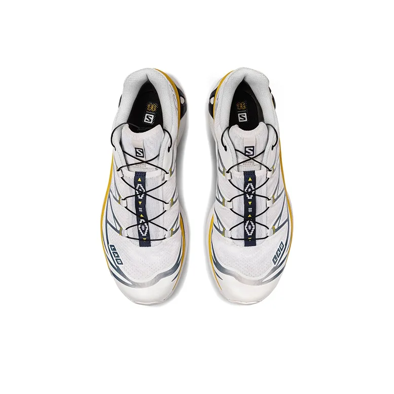 SALOMON x KOLON SPORT Anti Slip Wear Resistant Breathable Lightweight Low Top Running Shoes Unisex Yellow White Black-4