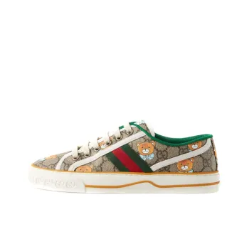 Kai x GUCCI Tennis 1977 Low Top Stylish Skateboarding Shoes Women's Brown
