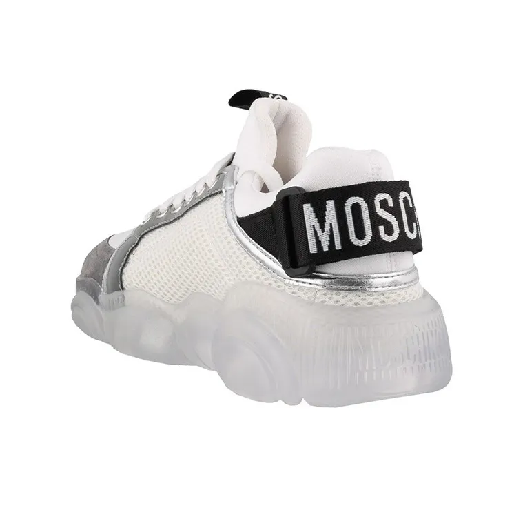 MOSCHINO Teddy Cushioning, Slip Resistant, Abrasion Resistant, Lightweight Low Top Sports Casual Shoes Women's Gray-2