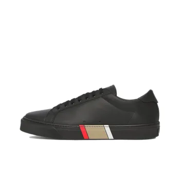 Burberry Icon Stripe Black Leather