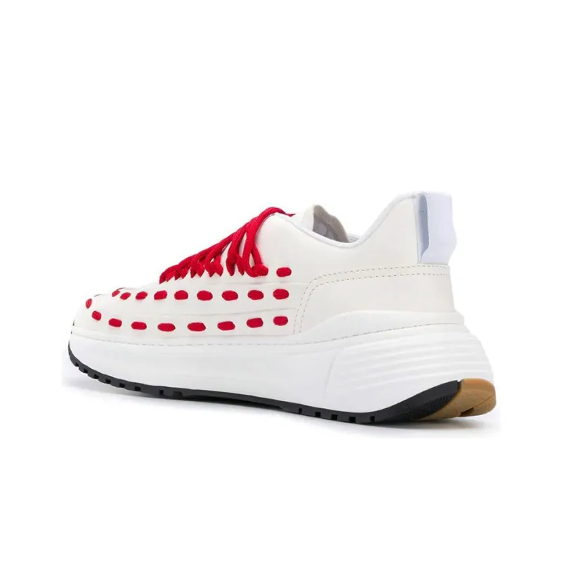 Bottega Veneta Low Top Running Shoes Men's White Red-3