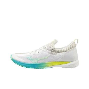 Mizuno Wave Duel 2 Breathable Anti-Slip And Wear-Resistant Low-Top Running Shoes Women's White Blue Yellow