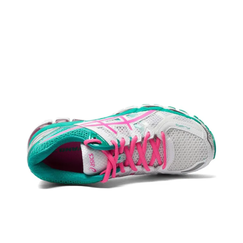 Asics Gel-Kayano 21 Wear-Resistant Low-Top Running Shoes Women's White Red Green-3