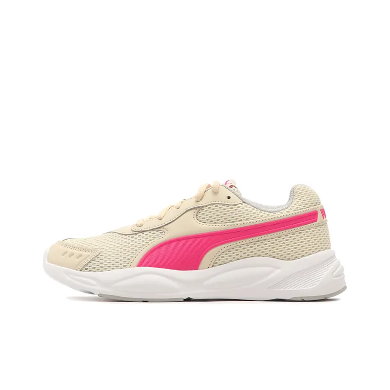 PUMA 90s Runner Cushioned Slip-Resistant Low-Top Running Shoes Unisex Gray Pink-0
