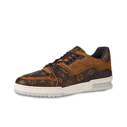 LOUIS VUITTON Trainer Skateboard Shoes Men Low-Top Brown