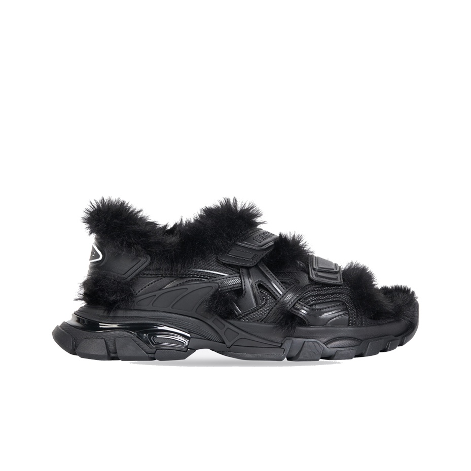 【BALENCIAGA】Track Fake Fur サンダル トラックサンダル Buy Balenciaga women track sandal fake fur in black for $886