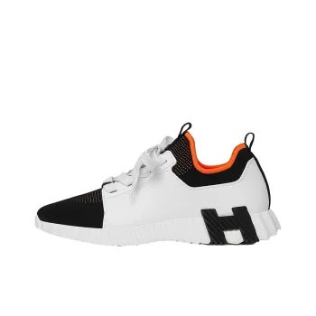 HERMES Low Top Casual Shoes Men's White Black