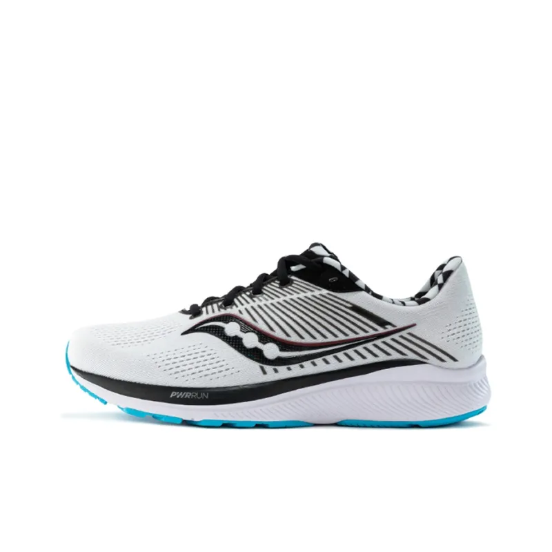Saucony Guide 13 Cushioned Slip Resistant Abrasion Resistant Low Top Running Shoes Men's White Black Wide Women's-0