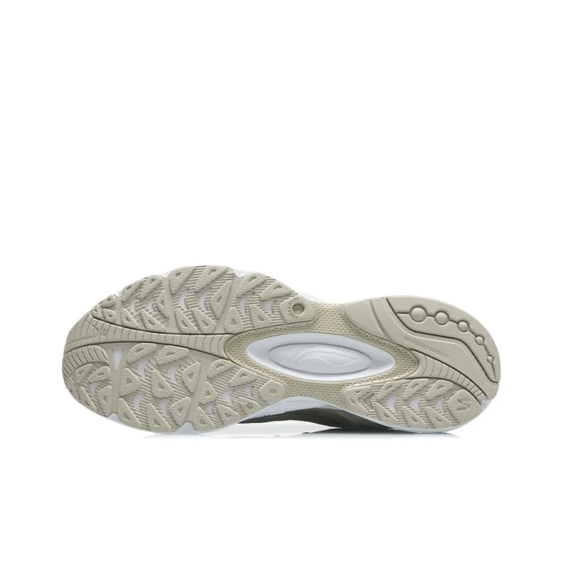 LiNing V8 Cushioning Wear-Resistant Low-Top Running Shoes Men's Gray White-4