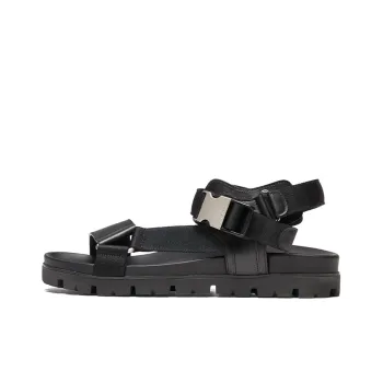 PRADA Crisscross Straps Buckle Fastening Sandal Black