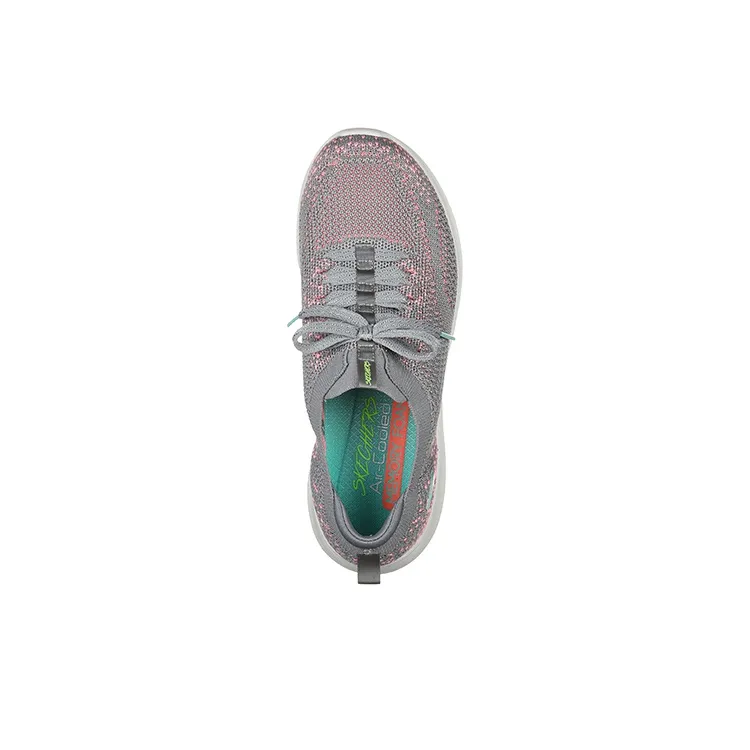 Skechers Ultra Flex 1.0 Twilight Twinkle Wear-Resistant Low-Top Casual Shoes Women's Gray Pink-3